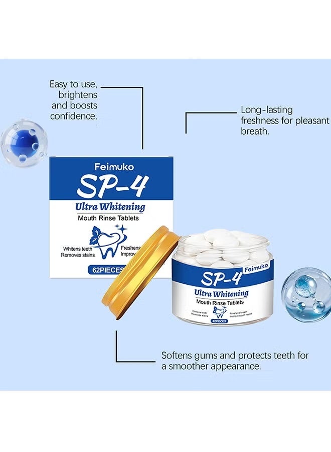 Feimuko Mouth Rinse Tablets Clean Teeth Long-Lasting Freshness | Portable Travel Pack No Need to Rinse Fresh Breath | Post-Meal Oral Care Portable Candy Tablets Suitable for Office and Travel - Image 4